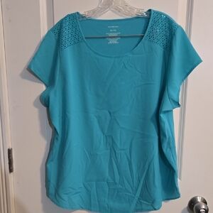 Van Heusen Turquoise Short Sleeve Top